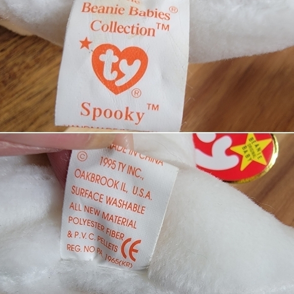 Vintage Ty Beanie Babies Lot of 3 Halloween Theme Ghost, Spider, Jack o Lantern - Picture 4 of 14